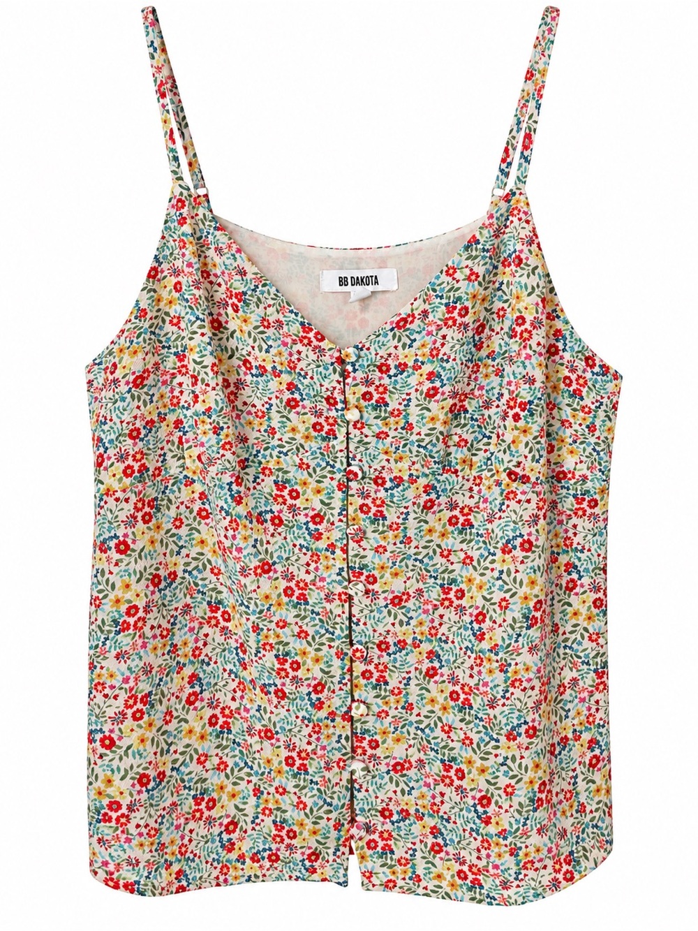 BB Dakota Floral Button Front Cami Tank Top Medium